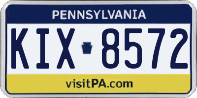 PA license plate KIX8572