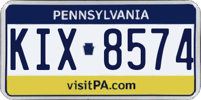 PA license plate KIX8574