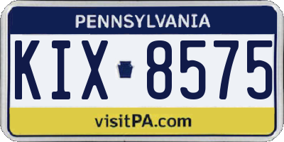 PA license plate KIX8575