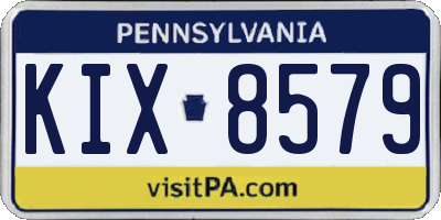 PA license plate KIX8579