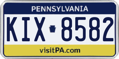 PA license plate KIX8582