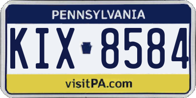 PA license plate KIX8584