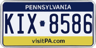 PA license plate KIX8586