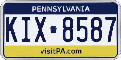 PA license plate KIX8587