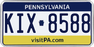 PA license plate KIX8588