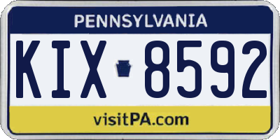 PA license plate KIX8592