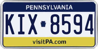 PA license plate KIX8594