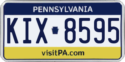PA license plate KIX8595