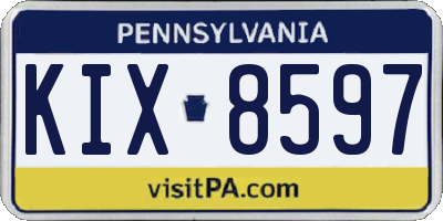 PA license plate KIX8597