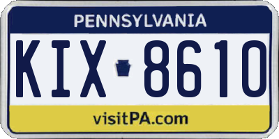PA license plate KIX8610