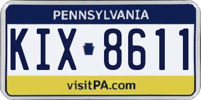 PA license plate KIX8611