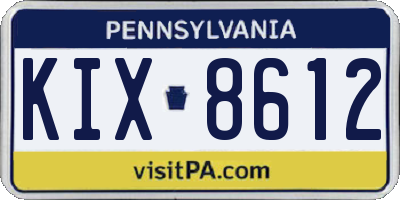 PA license plate KIX8612