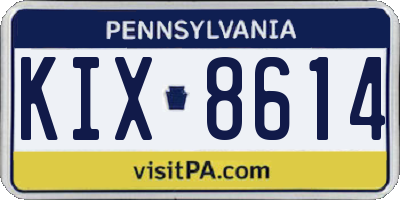 PA license plate KIX8614