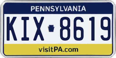 PA license plate KIX8619