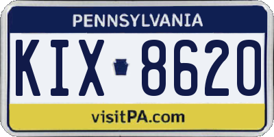 PA license plate KIX8620