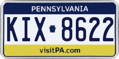 PA license plate KIX8622