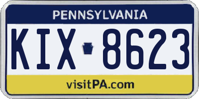 PA license plate KIX8623
