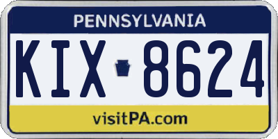PA license plate KIX8624
