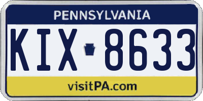 PA license plate KIX8633