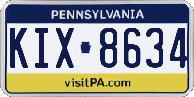 PA license plate KIX8634