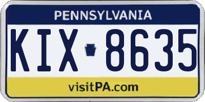 PA license plate KIX8635