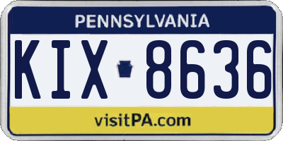 PA license plate KIX8636