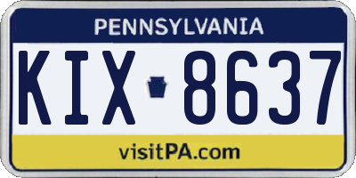 PA license plate KIX8637