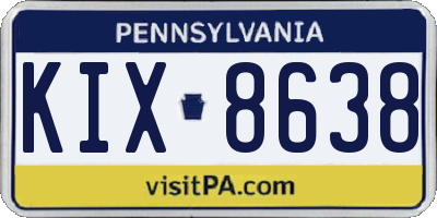PA license plate KIX8638