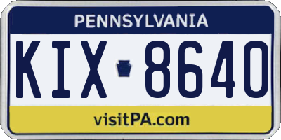 PA license plate KIX8640