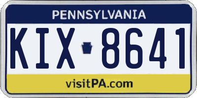 PA license plate KIX8641