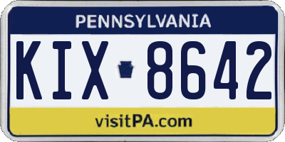 PA license plate KIX8642