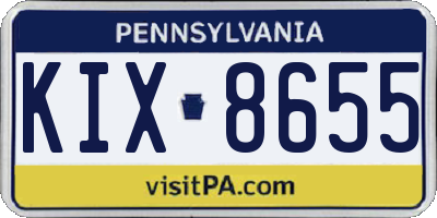 PA license plate KIX8655
