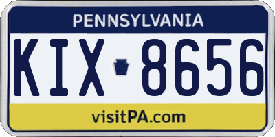 PA license plate KIX8656