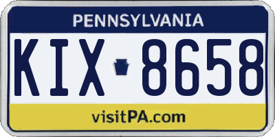 PA license plate KIX8658