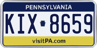 PA license plate KIX8659