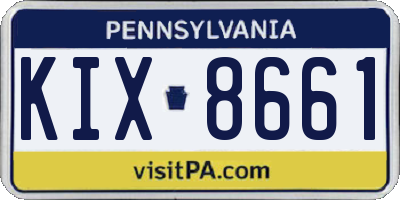 PA license plate KIX8661