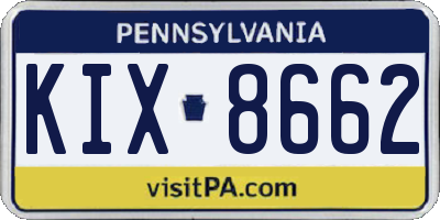 PA license plate KIX8662