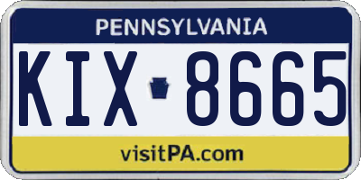 PA license plate KIX8665