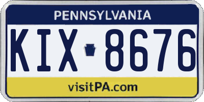 PA license plate KIX8676