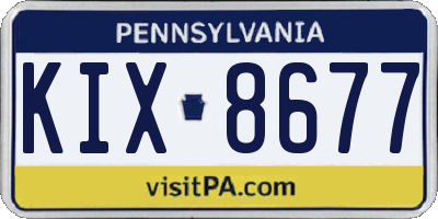 PA license plate KIX8677