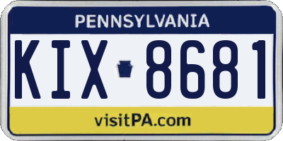 PA license plate KIX8681
