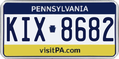 PA license plate KIX8682