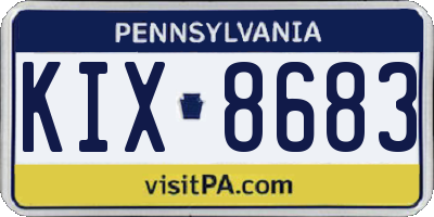 PA license plate KIX8683