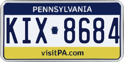 PA license plate KIX8684