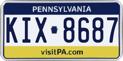 PA license plate KIX8687