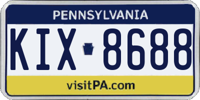 PA license plate KIX8688