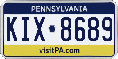 PA license plate KIX8689