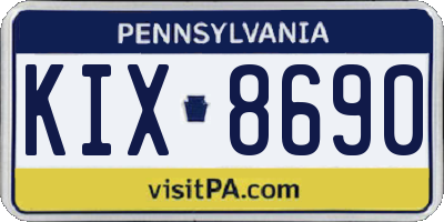 PA license plate KIX8690