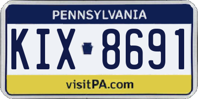 PA license plate KIX8691