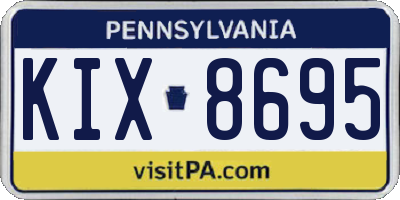 PA license plate KIX8695